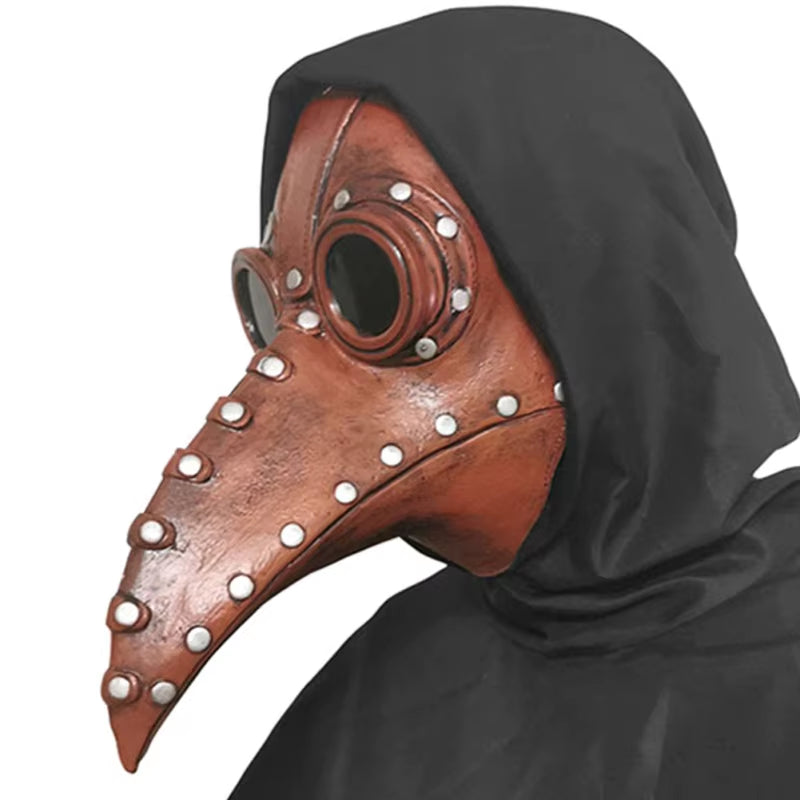 Funny Medieval Steampunk Plague Doctor Bird Beak Mask Latex Punk Cosplay Props Adult Halloween Event Cosplay Accessories