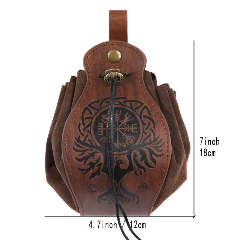 PU Leather Bag for DND Dice Game Tray 5 Celtic Designs Cute Drawstring Pouch for D&D Roleplaying RPG Gift Ideas Coin Purse