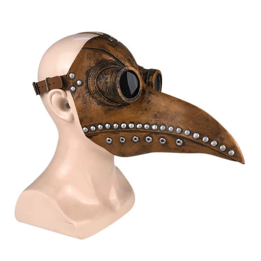 Funny Medieval Steampunk Plague Doctor Bird Beak Mask Latex Punk Cosplay Props Adult Halloween Event Cosplay Accessories